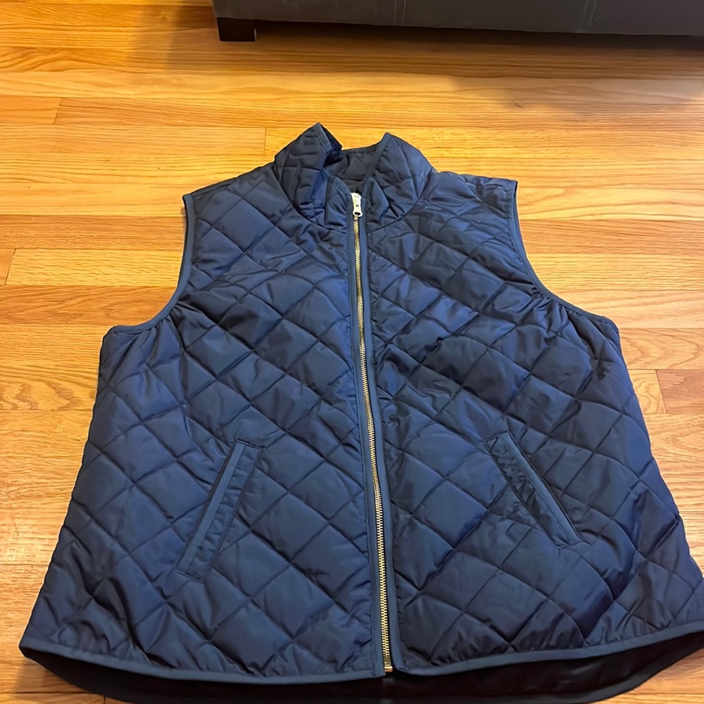 Navy blue with gold zipper vest